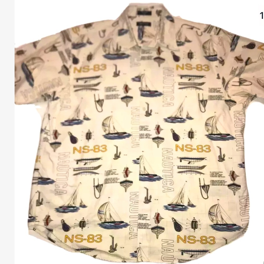 Nautica XL NS-83 Nautica Button Up Sailing Shirt